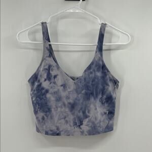 lululemon athletica Blue and White Tie-Dye Tank Top